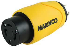 Marinco S30-30 (Old 84a) Straight Adapter Dock Side Male 20a/125v Locking To Boat Side Female 30a/125v Locking