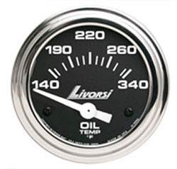 Livorsi Oil Temperature Gauge 140-340F Industrial Series 2-1/16"