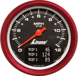 Livorsi GPS Speedometer Gauge with Odometer Kit Mega & Race Rim 3-3/8"