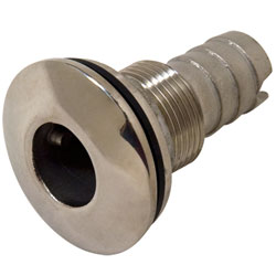 3/4" Slip-On Hose Stainless Steel Water Discharge Fitting - Short