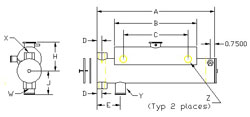 Low Profile, size:5 x 20, 1788 sq in, copper-nickel tubes