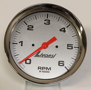 4-5/8"  0-6000 RPM Tachometer, Platinum Face, Polished SS Race Rim