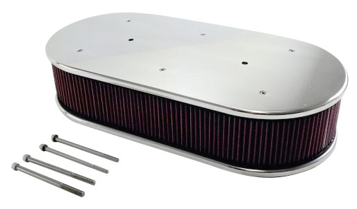 Edelbrock Billet Aluminim Dual Carb Air Cleaner - Large Oval- Black Edelbrock Billet Aluminim Dual Carb Air Cleaner - Large Oval- Black
