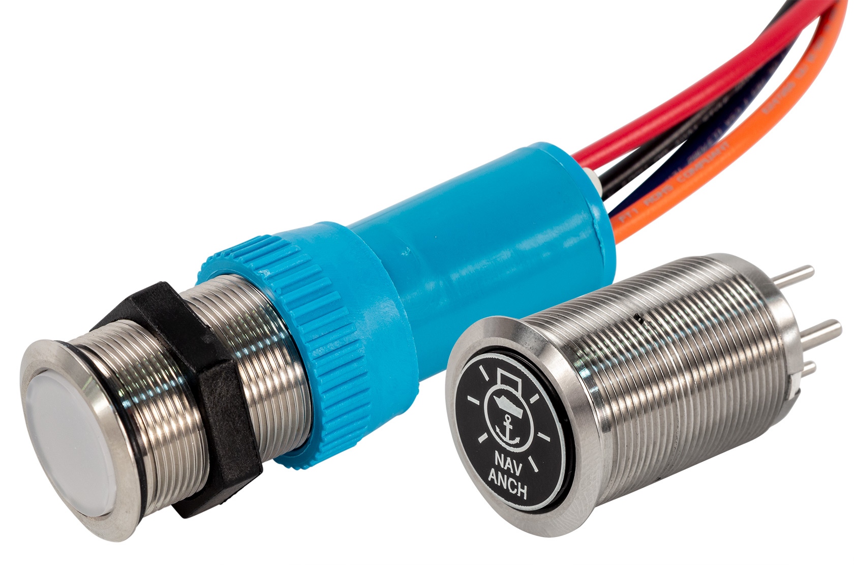 Chiaro Blu a forma di cilindro Push Button Switch PROTEZ 22mm 