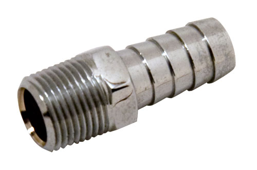 Brass Straight  Hose Barb 3/8" Barb x 1/2" MPT 
