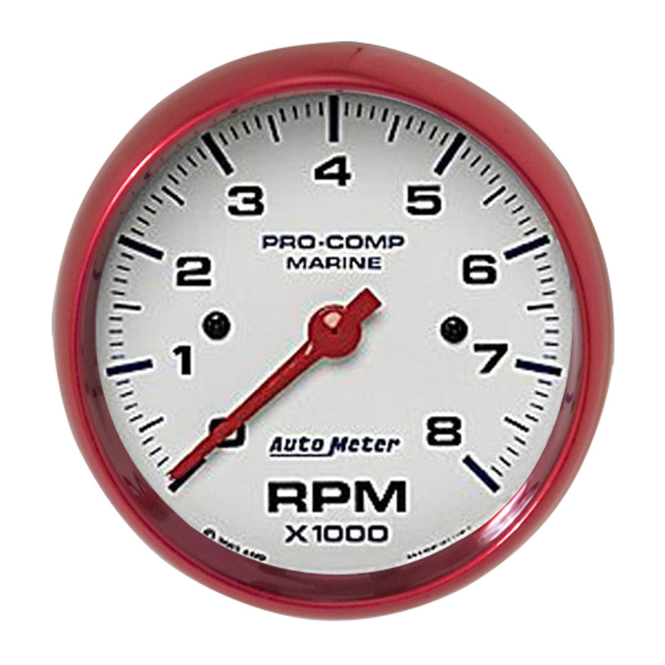 Pro-Cycle 2 5/8 Auto Meter AutoMeter 19309 Gauge 2 5/8 Chrome Flame 2&4 Cylinder 8K RPM Tach