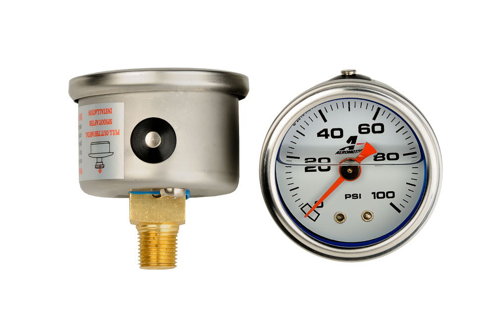 CP Performance - Aeromotiove 1-1/2 0-100 PSI Mini Liquid Filled Fuel  Pressure Gauge