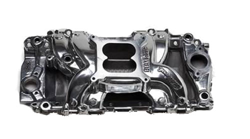 Edelbrock BBC Performer RPM Air-Gap Manifold Rectangle Port Polished Edelbrock BBC Performer RPM Air-Gap Manifold Rectangle Port Polished