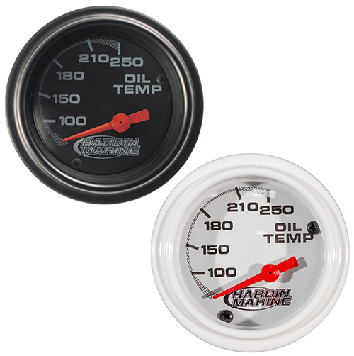 2" Water Temperature Gauge, 240 Deg. - White, Black or Stainless