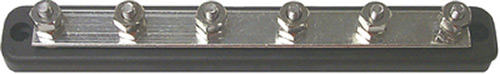 6 Gang 1/4" Stud Type Bus Bar, 150 Amp"