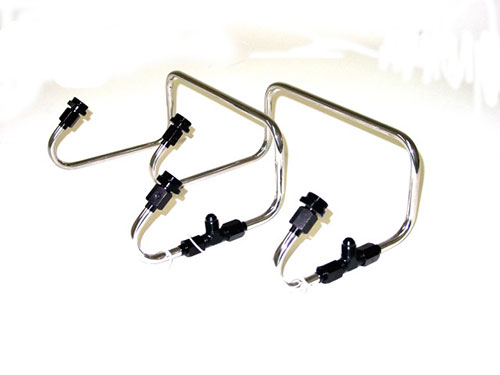 Dual Inlet 4150 Fuel Line Kit Anodized Black Fittings (Holley)