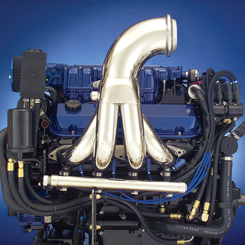 CMI Big Block Chevy Big E-Top Polished Exhaust System, 2-1/4" x 2-1/8" Stepped Primaries