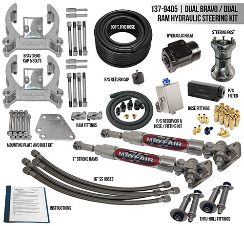 Mayfair Dual Bravo/Dual Ram Full Hydraulic Steering Kit