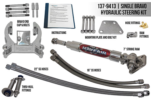 Mayfair Single Bravo/Single Ram Add-On Hydraulic Steering Kit