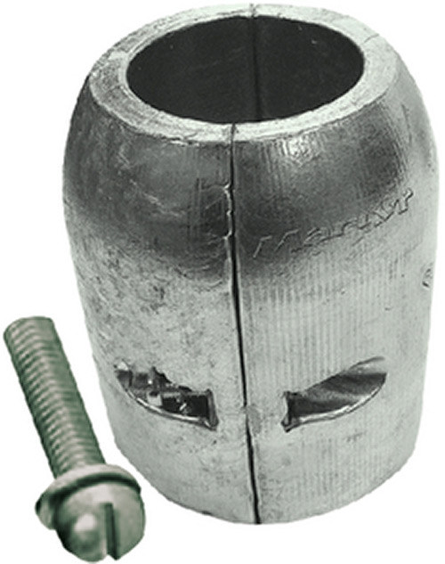 Clamp Shaft Aluminum Anode With Slotted Screw, 1-3/8"