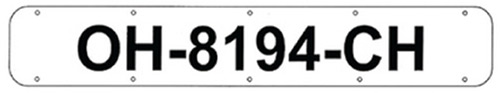 32-1/2" Boat Registration Plates, White"