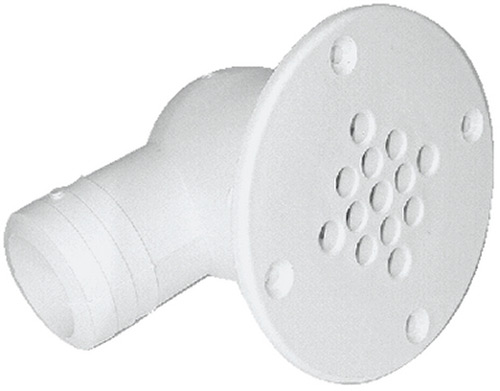 T-H Marine Cockpit Scupper Drain 90 Degree Outlet 1-1/2", White"