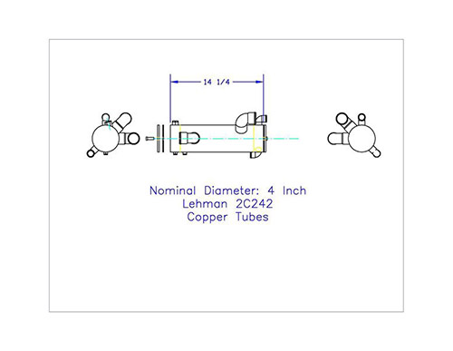 Replacement Heat Exchanger Copper 4X11.125 2P