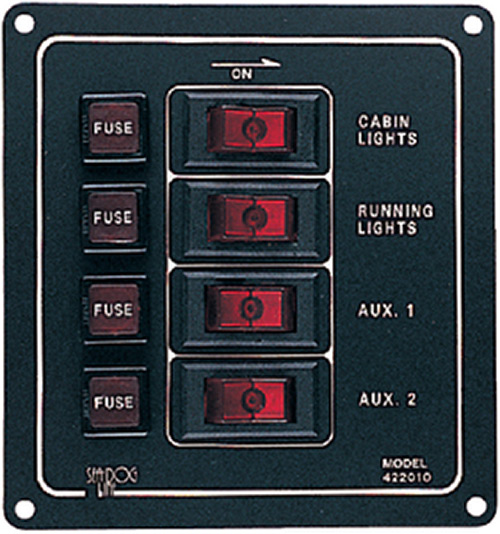 4 Switch Illiminated Switch Panel, Vertical