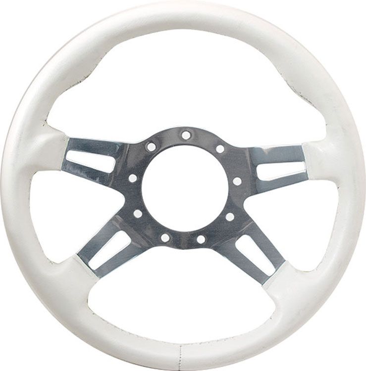 13" White Grip / Polished Spoke F9 Split Spoke Steering Wheel
