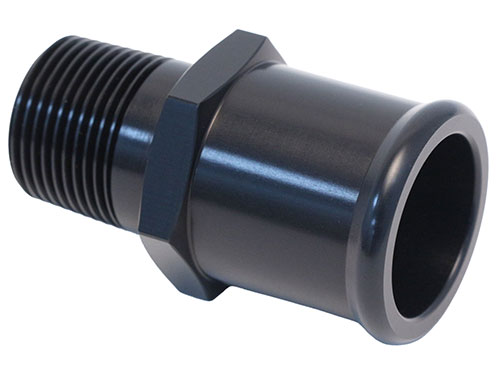 Black Anodized Aluminum Fitting 3/4" NPT To 1-1/4" Hose Straight