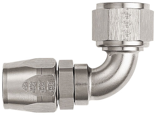 Super Nickel 90 Degree Double-Swivel AN Hose End