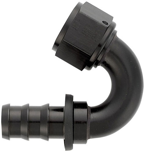 Black 150 Degree Push-On Hose End