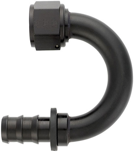 Black 180 Degree Push-On Hose End