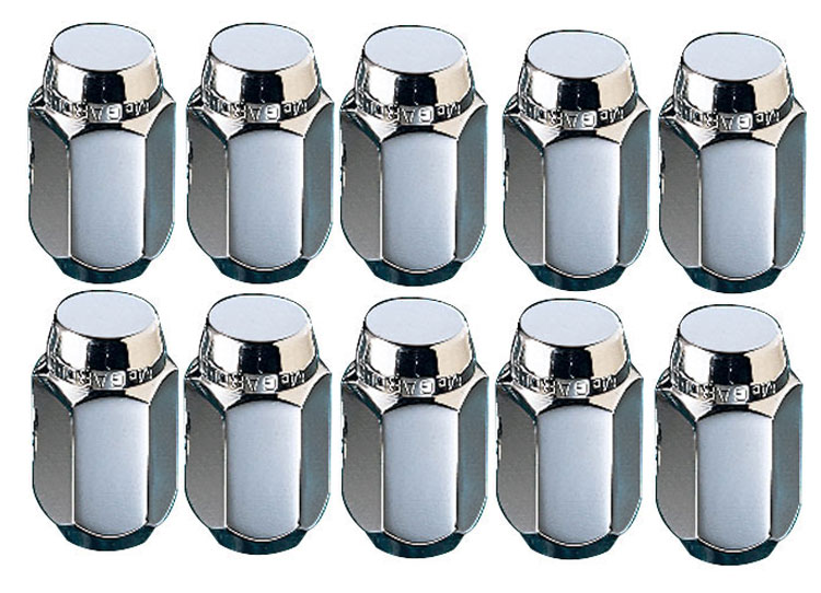 Chrome Cone Seat Style Trailer Lug Nut Set