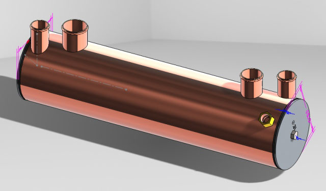 Compact Type B, size:5 x 28, 3869 sq in, copper tubes