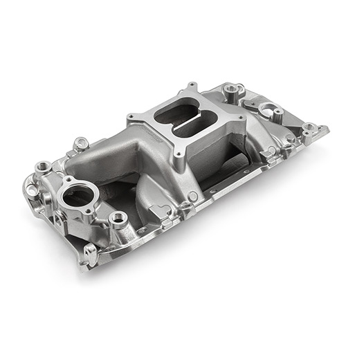 BBC Oval Port "PowerGap" Raised Runner Intake Manifold, Polished