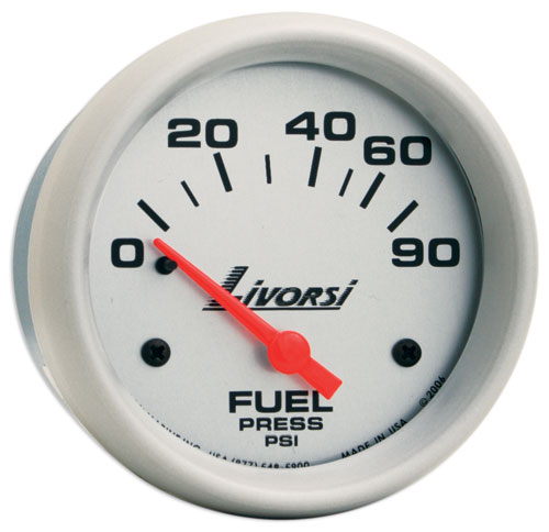Livorsi 0-90 PSI Fuel Pressure Gauge Mega & Race Rim 2-5/8"