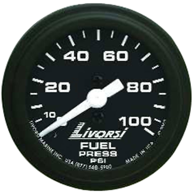 Livorsi 0-100 PSI Fuel Pressure Gauge Industrial Series 2-1/16"