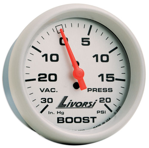 Livorsi Vacuum/Boost Gauge Mega & Race Rim 2-5/8"