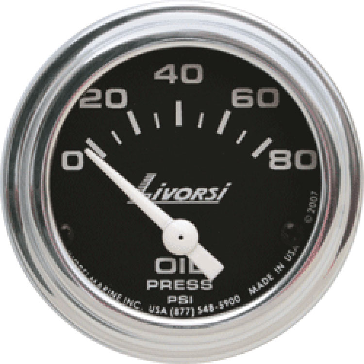 Livorsi 0-80 PSI Oil Pressure Gauge Industrial Series 2-1/16"