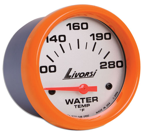 Livorsi Water Temperature Gauge 100-280F Mega & Race Rim 2-1/16"