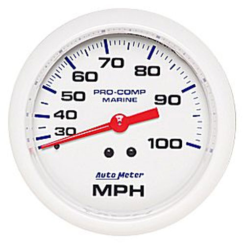 Autometer Marine Analog Speedometer, Liquid Pitot Operation, 100 MPH, 3-3/8"