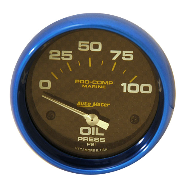 0-100 PSI Electric Oil Pressure Gauge 2-5/8" - Custom Colored Rim