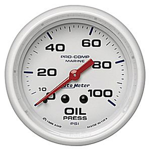 0-100 PSI Mechanical Oil Pressure Gauge 2-5/8"