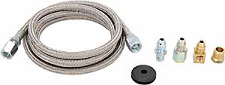 #4 Braided Stainless Steel Hose, 6-Feet Long, 3/16'' ID Fittings