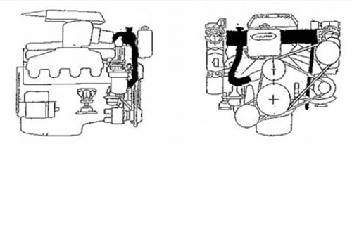 Mercruiser 1987 thru 1996 Big Block V8 with V-Belts (Half System Block Only)
