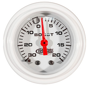 0-15 PSI White Boost Gauge 2-1/16"