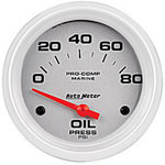 2-5/8" Auto Meter 0-80 Oil Pressure Marine Gauges