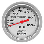 Autometer Marine Analog Speedometer, Liquid Pitot Operation, 100 MPH, 3-3/8"