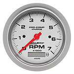 Autometer 3-3/8" 7000 RPM Pro-Comp Tachometer with Hourmeter