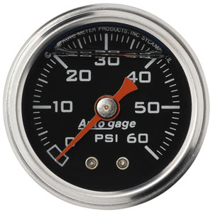 0-60 PSI Direct Mount Mechanical Pressure Gauge, Black