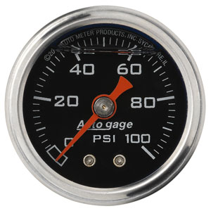 0-100 PSI Direct Mount Mechanical Pressure Gauge, Black