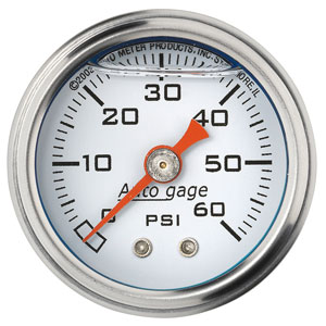 0-60 PSI Direct Mount Mechanical Pressure Gauge, White