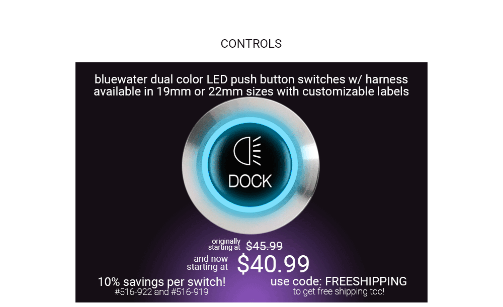 Dual/Tri Color LED Lighted Low Profile Push Button Switches