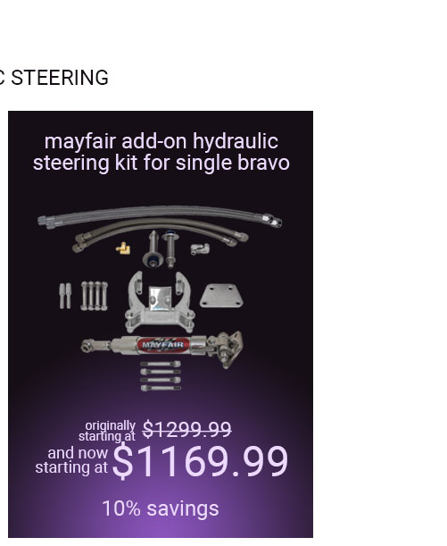 Mayfair Single Bravo/Single Ram Add-On Hydraulic Steering Kit